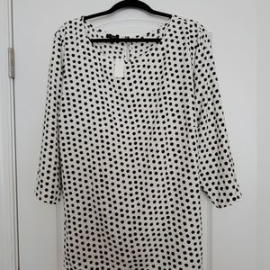 Talbots NWT Cream and Black Polka Dot Blouse
